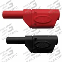 Stacking Banana Plug: CAT III 1000V, 2 3/8 in Lg, Beryllium Copper, Polycarbonate, 1,000 V Max Volt (MPN TL25). Key specifications — Contact Material: Beryllium Copper; Body Material: Polycarbonate; Brand: TRIPLETT; Color: Black/Red; Safety Rating: CAT III 1000V.