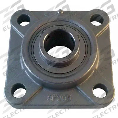 NTN 4 Bolt Flange Bearing: Radial Ball, 1 1/4 in Bore, SS, Set Screws, 4 19/32 in Lg - Food-Grade Flange-Mount Ball Bearings