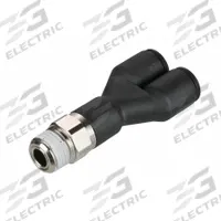 LEGRIS Push-Fit Wye Fitting: 3/8 in Pipe x 10 mm OD x 10 mm OD Size, Polymer, 39 in Overall Lg (MPN 3148 10 17). Key specifications — Brand: LEGRIS; Thread Size A: 3/8".
