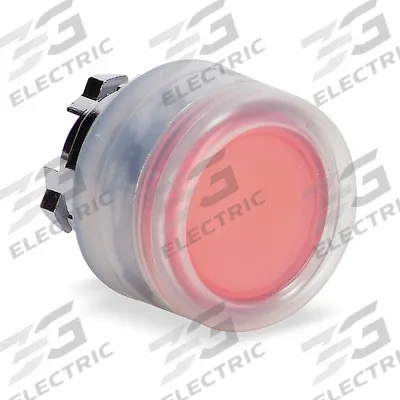 SCHNEIDER Flush Push Button: Red, 22 mm Mounting Size, Metallic - Illuminated Flush-Mount Push-Button Operators