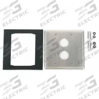 HUBBELL PREMISE WIRING Wall Plate: Gray, 2 Gang, 2 Port, Flat Module, Stainless Steel (MPN HISF22). Key specifications — Brand: HUBBELL PREMISE WIRING; Material: Stainless Steel; Color: Gray; Module Style: Flat.