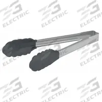 VOLLRATH Coated Scalloped Tongs: Nylon Blade, 16 in Overall Lg, Black/Silver, NSF Certified, Black (MPN 4781612). Key specifications — Color: Black; Silver; Brand: VOLLRATH; Coated Handle: No; NSF Certified: Yes.