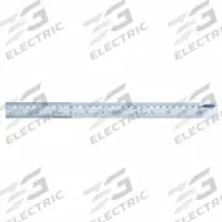 INSIZE Steel Rule: 7110-600, 2 ft / 600 mm, 0.05 in Thick, Clear, Black, Rigid, Square Edge, Pouch. Key specifications — attr939978: 1 mm; attr944136: Pouch; attr934745: INSIZE; attr944504: Outside Read; attr944508: Horizontal; attr944509: Clear; attr939993: Decimal; attr986193: Etched.