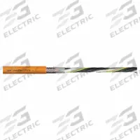 CHAINFLEX VFD Servo Motor Cable: (4) 4 AWG (25.0)/(2) Shielded Twisted Pr 16 AWG (1.5), Orange (MPN CF27250150202D). Key specifications — Conductor Grouping: (4) 4 AWG/(2) Shielded Twisted Pair 16 AWG; Includes Ground: Yes; Overall Length: Order by the Foot; Minimum Bend Radius Factor - Fixed: 4 x OD; Minimum Bend Radius Factor - Flexible: 6 x OD; Brand: CHAINFLEX.