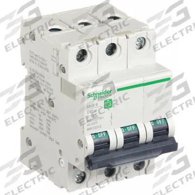 SCHNEIDER Supplementary Protector: 13 A Amps, 14kA at 240V AC, Screw Clamp - D-Curve, 3-Pole UL1077 DIN Rail-Mount Supplementary Protectors