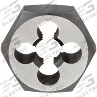 CHICAGO-LATROBE Hex Threading Die: 1/4"-28 UNF, 5/8 in Hex Wd, Carbon Steel (MPN 403116)