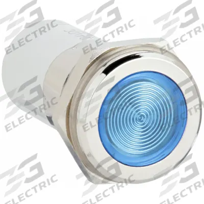APPROVED VENDOR Flush Panel Light: 16 mm Panel Mounting Hole Dia, LED, Blue, Flush Head - LED Indicator Pilot Lights