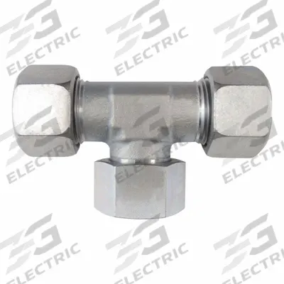 BRENNAN INDUSTRIES Compression Tee Fitting: M18x1.5 x M18x1.5 x M18x1.5 Thread Size, Swivel - Metric Flareless Bite Type Stainless Steel Compressin Fittings