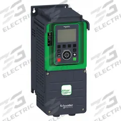 SCHNEIDER Variable Frequency Drive: In Phase Three, Out Phase Three, 3 hp, IP21, No Bypass, Compact (MPN ATV630U22M3). Key specifications — Style: Compact; Color: Black/Blue/Gray; Output Phase: Three.