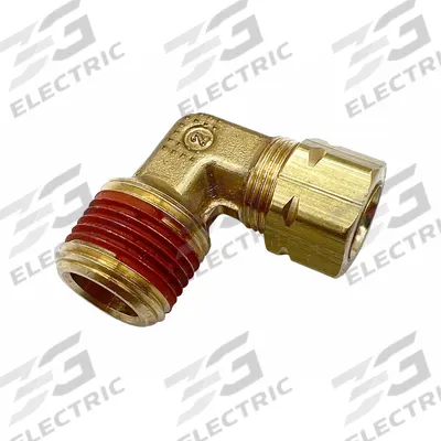 PARKER Compression Fitting Adapter: 1/2 in OD x 3/8 in Pipe Fitting Size, Compression x MNPT - Self-Aligning Brass Compression Fittings