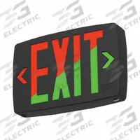 Exit Sign: LED, Black, Red/Green, 2 Faces, Ceiling/Wall, Not Battery Powered, Self Diagnostics (MPN 2889TK). Key specifications — Voltage: 120 to 277V; Directional Indicators: Universal Field Selectable Chevrons; Text Color: Red/Green; Brand: ACUITY BRANDS; Emergency Battery Backup: No; Housing Color: Black; Lighting Technology: LED; Remote Capable: No.