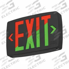 Exit Sign: LED, Black, Red/Green, 2 Faces, Ceiling/Wall, Not Battery Powered, Self Diagnostics (MPN 2889TK). Key specifications — Voltage: 120 to 277V; Directional Indicators: Universal Field Selectable Chevrons; Text Color: Red/Green; Brand: ACUITY BRANDS; Emergency Battery Backup: No; Housing Color: Black; Lighting Technology: LED; Remote Capable: No.