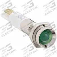 APPROVED VENDOR Protruding Panel Light: 5/16 in Panel Mounting Hole Dia, LED, Green, Protruding Head (MPN 24M056). Key specifications — Brand: APPROVED VENDOR; Electrical Connection: 0.11 Male Quick Disconnect.
