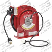 REELCRAFT Extension Cord Reel: Ratchet Lock, 45 ft Cord Lg, 12 AWG, SJEOOW, 5-20P Cord Lg, 5-20R (MPN L 4545 123 3A-RP). Key specifications — Retractable Cord Ending NEMA Configuration: 5-20P; Feeder Cord Ending NEMA Configuration: 5-20R; Brand: REELCRAFT.