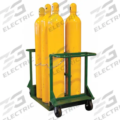 SAFTCART Cylinder Cart: 2,800 lb, 6 Cylinder Capacity, 9 1/2 in Max. Tank Dia. - Vertical Standard Cylinder Carts