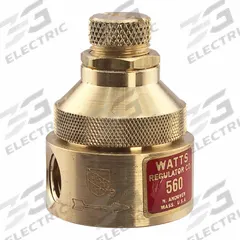 WATTS Pressure Regulator: FNPT x FNPT, 1/8 in Pipe Size, Brass, 0 psi to 25 psi, 140°F Max. Op Temp (MPN 1/8 LF560 0-25). Key specifications — Brand: WATTS; Low-Lead Compliance: Low-Lead Compliant.
