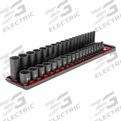 TEKTON Impact Socket Set: 3/8 in Drive Size, Small Set (0-50 pieces) Set Size - Metric Impact Socket Sets