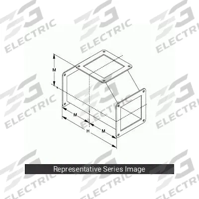 HAMMOND MANUFACTURING Wireway Tee: 8 in Wd, 8 in Ht, Stainless Steel - Tees for Corrosion-Resistant Washdown Wireways