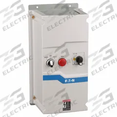 Combination Motor Starter: 3 Poles, Circuit Breaker, 32 A, 600V AC Coil, Thermal Protection, 600V AC (MPN ECX77H1DJD-Q). Key specifications — Brand: EATON; Auxiliary Contact Form: 1NO; Coil Voltage: 600V AC; Control Transformer: Yes; Wire Termination Type: Screws; Poles/Phase: 3 Pole / Three Phase; Operator Type: Hand/Off/Auto (Selector Switch); Thermal Unit Type: Adjustable Thermal Units (Included).