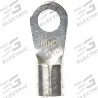 3M Ring Terminal: Bare, 1/4 in Stud Size, 6 AWG to 6 AWG Wire Sizes, 1,000 V, Brazed Barrel & Seam (MPN M6-14R/SX). Key specifications — Brand: 3M.