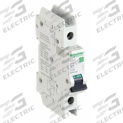 SCHNEIDER Miniature Circuit Breaker: 2 A Amps, 60V DC, 14kA at 120/240V AC - D-Curve, 1-Pole UL489 DIN Rail-Mount Miniature Circuit Breakers