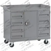 TENNSCO Mobile Cabinet Workbench: 48 in x 25 in, Steel, 1,000 lb Overall Load Capacity, Gray, Steel (MPN MB-7-2545). Key specifications — Assembly: Partially Assembled; Brand: TENNSCO.