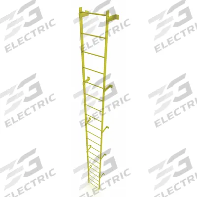 TRI-ARC Ladder,Steel,Standard Fixed,20-Rung: 20 ft Overall Ht, 25 in Overall Wd - Fixed Ladders