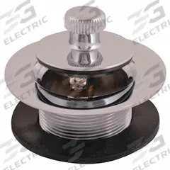 APPROVED VENDOR Shower Drain: Zinc, Chrome, 1 3/8 in Overall Dia, Lift and Turn, Threaded (MPN 35231). Key specifications — Color: Silver; Includes: Drain Washer; Connection Type: Threaded; Material: Zinc.