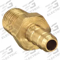 PARKER Barbed Fitting Adapter: 3/8 in ID x 3/8 in ID Size, Barbed x MNPT, Brass, Rigid (MPN 28-8-6). Key specifications — Brand: PARKER.