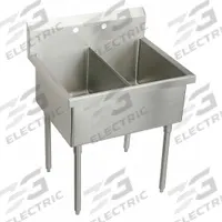 ELKAY Scullery Sink: 2 Bowls, 44 in Overall Ht, 33 in Overall Lg, 27 1/2 in Overall Wd, Widespread (MPN WNSF82302). Key specifications — Brand: ELKAY.