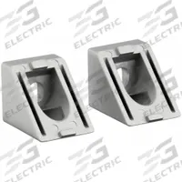 Angle Connector 45°: 45° Angle Connector, 30 Series, 37 mm x 30 mm x 30 mm, For 8 mm Slot Wd, 2 PK (MPN 093WS30245N08). Key specifications — Material: Aluminum; Brand: FATH INC.; Finish: Powder-Coated.