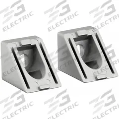 Angle Connector 45°: 45° Angle Connector, 30 Series, 37 mm x 30 mm x 30 mm, For 8 mm Slot Wd, 2 PK (MPN 093WS30245N08). Key specifications — Material: Aluminum; Brand: FATH INC.; Finish: Powder-Coated.