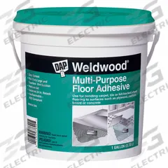 DAP Construction Adhesive: Multi-Purpose Floor, 1 gal, Pail, Off White (MPN 00142). Key specifications — Adhesive Color: Off White.