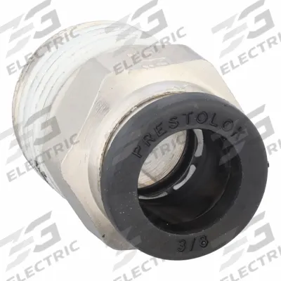 PARKER Push-Fit Fitting: 3/8 in OD x 3/8 in Pipe Size, Push-to-Connect x MNPTF - Nickel-Plated Brass Tube Fittings