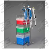 Lab Bench Vertical Organizer: 6 3/4 in Overall Wd, 12 1/4 in Overall Ht, PETG, Clear, 3 Compartments (MPN 3VTORG-PIPTRBRK). Key specifications — Material: PETG; Mounting Location: Benchtop; Color: Clear; Product Type: Lab Organizer; Total Holding Capacity: Pipette Tips; Brand: POLTEX.
