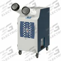 KWIKOOL Portable Air Conditioner: 800 sq ft – 1,500 sq ft, 22,900 BtuH, 230V AC, Cooling Only (MPN KPAC2421-3). Key specifications — Compatible Location: Indoor; Voltage: 230V AC; Includes Air Filter: Air Filter Included; Brand: KWIKOOL.