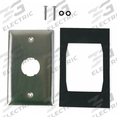 HUBBELL PREMISE WIRING Wall Plate: Gray, 1 Gang, 1 Port, Flat Module - Harsh Environment Wall Plates