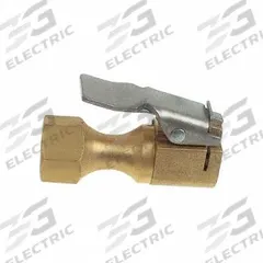 HALTEC Air Chuck: Heavy-Duty Tire Chucks, Straight Lock-On, Single Head, 200 psi Max Op Air Pressure (MPN CH-360). Key specifications — Material: Brass; Thread Standard: FNPT; Thread Size: 1/4 in; Color: Brass; Brand: HALTEC.