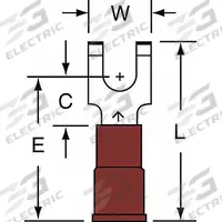 3M Fork Terminals: Red, Nylon, #6 Stud Size, 22 AWG – 18 AWG Wire Range, Flanged Fork, 600 V (MPN MNG18-6FFBK). Key specifications — Barrel Style: Insulation Grip; Manufacturer Part Number: MNG18-6FFBK; Brand: 3M.