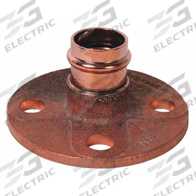 NIBCO Crimp Flange Fitting: Flange, 1 1/4 in CTS size, Press-fit x Flange, Brass - Plumbing Copper & Bronze Press Tube Flanges