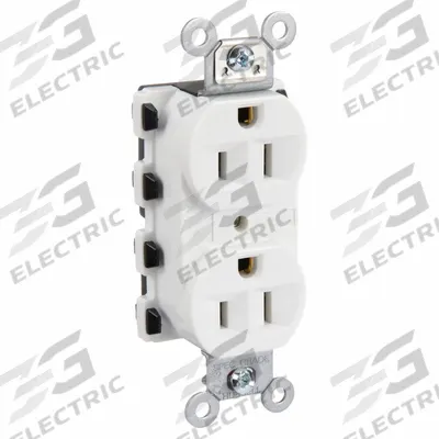 HUBBELL Receptacle: Duplex, 5-15, White, 125V AC, 15 A, 2 Pole / 3 Wire (MPN SNAP5262WA) - General Purpose Receptacles