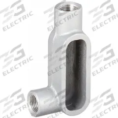 Conduit Outlet Body: Aluminum, 3 1/2 in Trade Size, LL Body, 238 cu in Body Capacity, Threaded Hub (MPN LL97SA). Key specifications — Finish: Powder Coated; Includes: Set Screw Hubs; For Use With: IMC; Brand: HUBBELL KILLARK; Hub Style: Threaded; Mfr. Series: Duraloy 7.