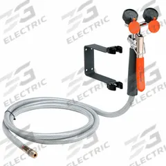 GUARDIAN EQUIPMENT Dual Head Drench Hose: Std, Eyes Coverage, PVC Hose, 8 ft Hose Lg, Squeeze Handle (MPN G5026). Key specifications — Activation: Squeeze Handle; Hose Material: PVC; Brand: GUARDIAN EQUIPMENT.