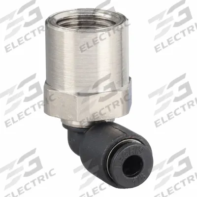LEGRIS Push-Fit Elbow Fitting: 1/8 in OD x 1/8 in Pipe Size, Push-to-Connect x FNPT - Nylon & Nickel-Plated Brass Tube Fittings