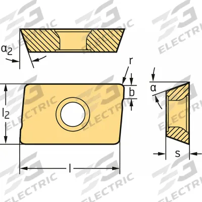 WALTER Parallelogram Milling Insert: ADHT1606PER-G88 WK10 (MPN 5055690) - Parallelogram Indexable Milling Inserts