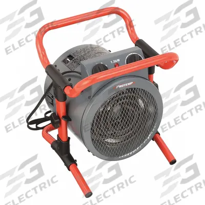PRO-TEMP Portable Electric Jobsite & Garage Heater: 1.5kW Watt Output, 5-15P, 120V AC - Portable Standard Electric Jobsite & Garage Heaters