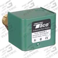 TACO Flow Switch: Paddle, 1 in For Pipe Size, Brass, 1 in NPT, 1 in Connection Size, NPT, SPDT (MPN IFS01BF-1). Key specifications — Brand: TACO; Contact Rating (DC): 15A @125/250VAC; For Pipe Size: 1 in; Contact Rating (AC): 15 A @ 125/250V.