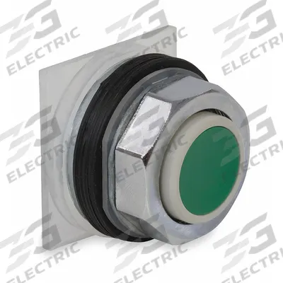 SCHNEIDER Extended Push Button: Green, 30 mm Mounting Size, Metallic - Extended-Length Push-Button Operators