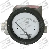 MIDWEST INSTRUMENT Differential Pressure Gauge & Switch: In-Line, 1/4 in NPT Female, 240, IP65 4X (MPN 240-SC-02-O(AAA)-50H). Key specifications — Sensor Type: Diaphragm; Series: 240; Housing Material: 316 Stainless Steel; Certificate of Calibration: Not Included; Gauge Accuracy: ±3-2-3%.