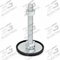 JW WINCO Male-End Leveling Mount: Swiveling Stud, 3/8"-16 Thread Size, 2.36 in, 2,248 lbf Capacity (MPN 40-60-3/8X16-150-A1-SK). Key specifications — Base Shape: Round; Load Capacity: 2,248 lbf; Thrust Pad Material: TPE; Includes: Nut; Hex Size: 11/16 in.